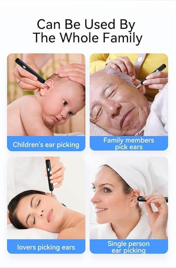 Wireless Ear Wax Removal Tool Kit with HD Camera – WiFi Endoscope Ear Cleaner with 6 LED Lights, Silicone Tips & Manual Tools – Safe for Adults, Kids & Babies – iOS & Android Compatible