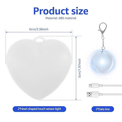 Heart-Shaped LED Purse Light with Auto Sensor – Touch-Activated Mini Handbag Light, USB Rechargeable Night Lamp for Bags, Purses, Backpacks – Gift for Women & Girls