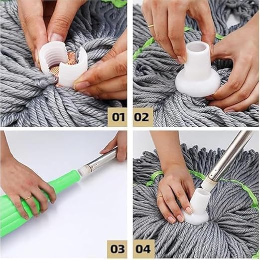 2-in-1 Self-Wringing Floor Cleaning Mop – 360° Rotatable, Adjustable Stainless Steel Handle, Microfiber Wet & Dry for Home, Bathroom, Office & Outdoor