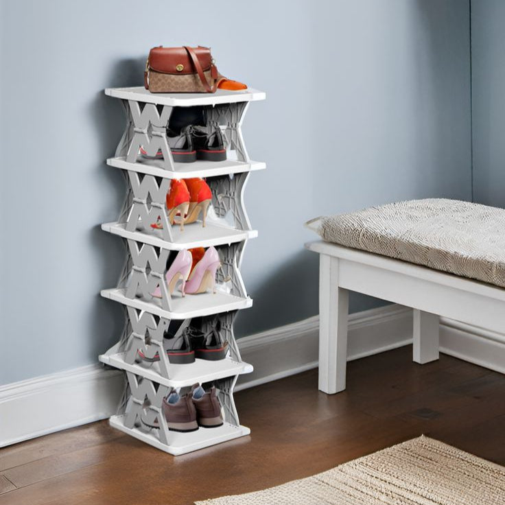 Compact Multi-Tier Shoe Rack for Small Spaces