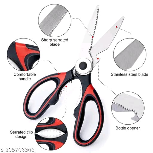 Multifunction Kitchen Scissors - Chicken Bone Meat Vegetable Cutter Nutcracker Bottle Openers Tools, 1 Pcs