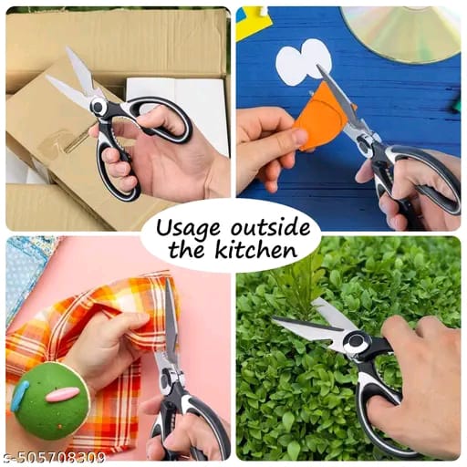 Multifunction Kitchen Scissors - Chicken Bone Meat Vegetable Cutter Nutcracker Bottle Openers Tools, 1 Pcs