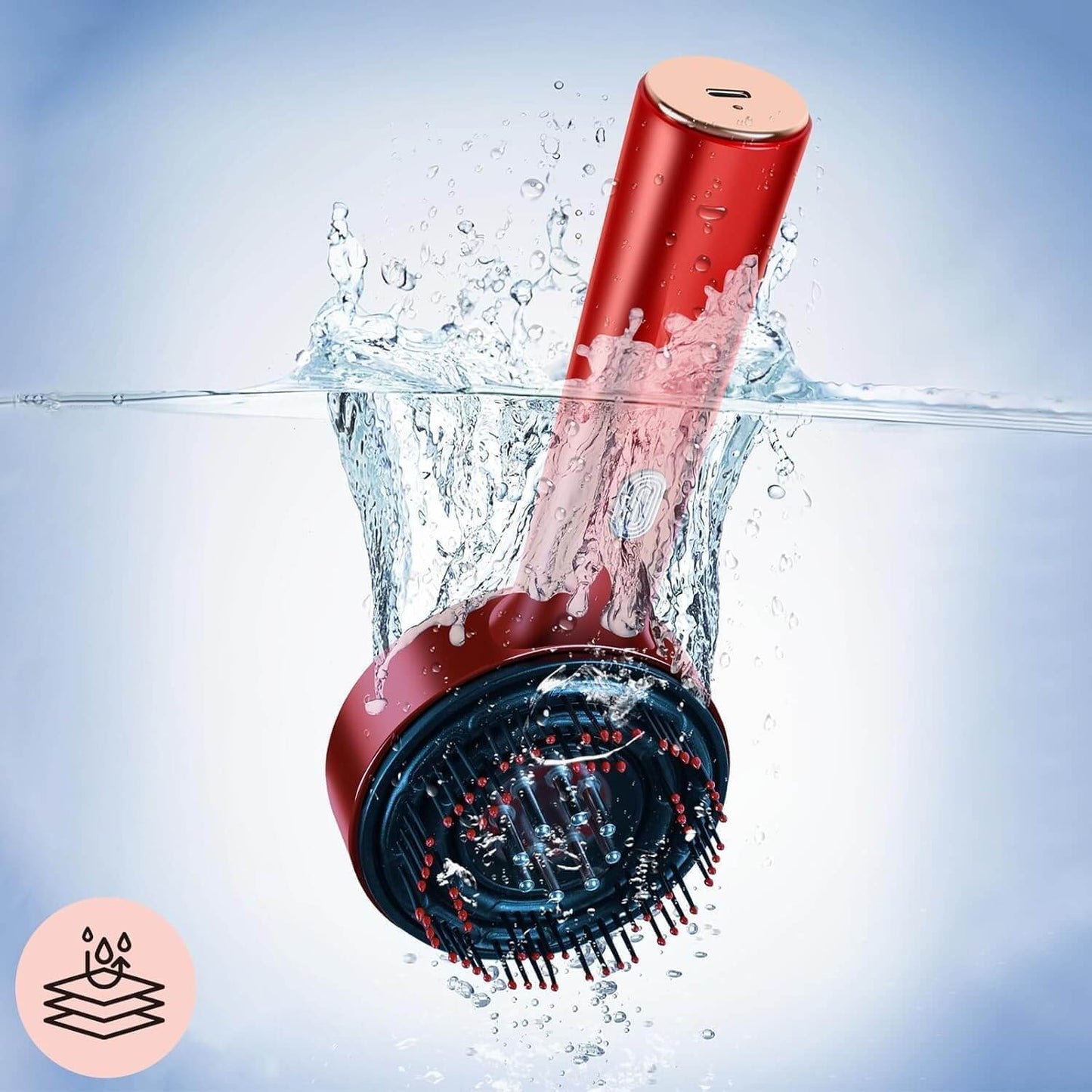 Electric Scalp Massager Comb with Hair Oil Applicator – Waterproof Head Massager Brush with 3 Modes, Rechargeable, Portable for Stress Relief & Hair Growth