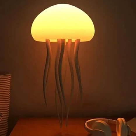 Jellyfish LED Night Light – Smart Voice Control, Colour Changing, USB Rechargeable Desk Lamp