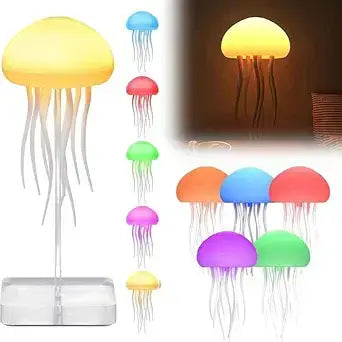Jellyfish LED Night Light – Smart Voice Control, Colour Changing, USB Rechargeable Desk Lamp
