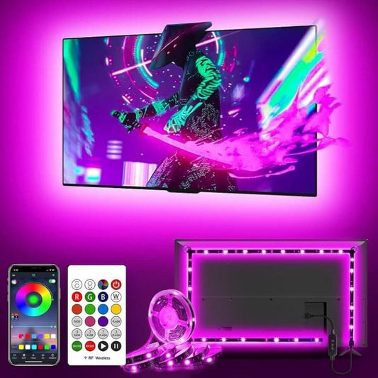 5V USB LED Strip Light – RGB Music Sync Backlight for TV, PC, Laptop | Bluetooth App & Remote Control – 3M for 40-49” TVs