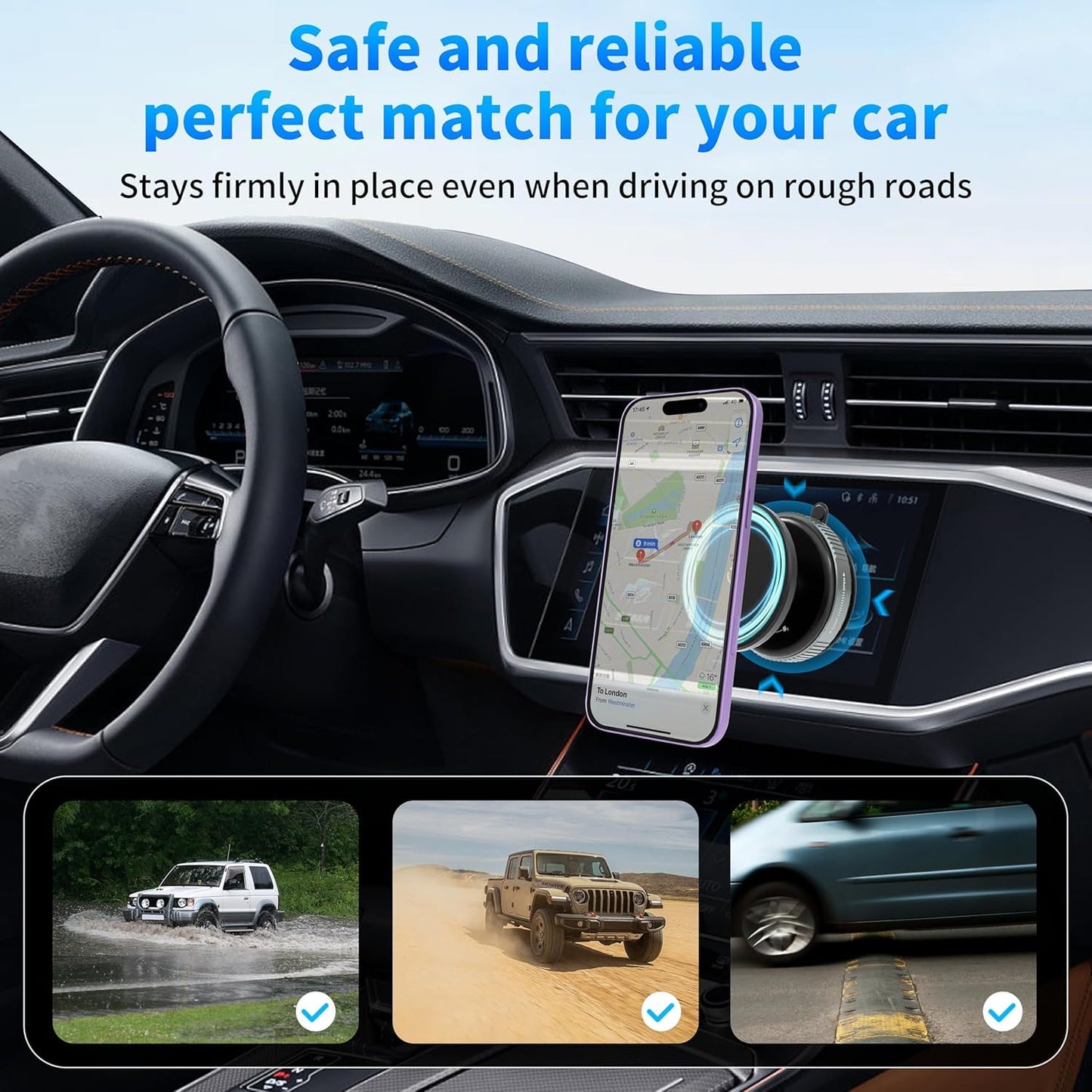 360° Magnetic Car Phone Holder – Vacuum Suction Mount for Dashboard, Windshield, Gym, Mirror, or Shower – Universal Smartphone Compatibility